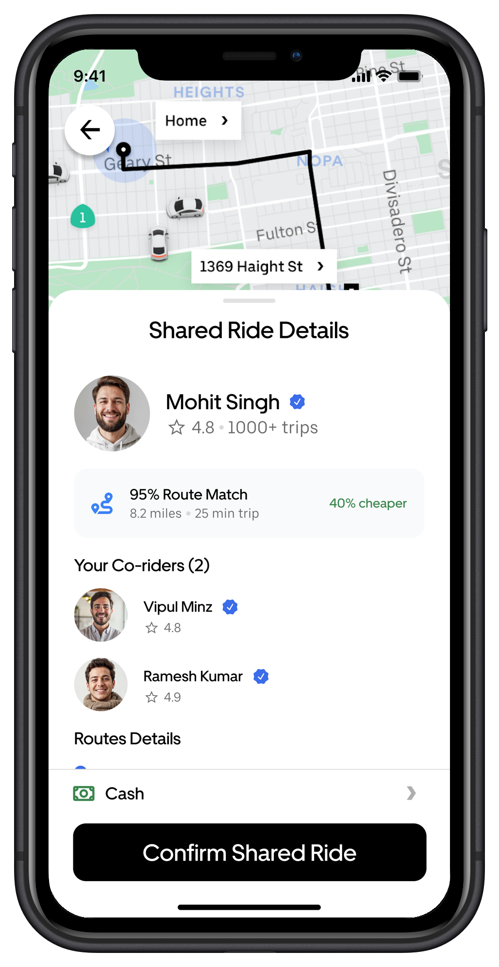 Uber Carpooling Portfolios