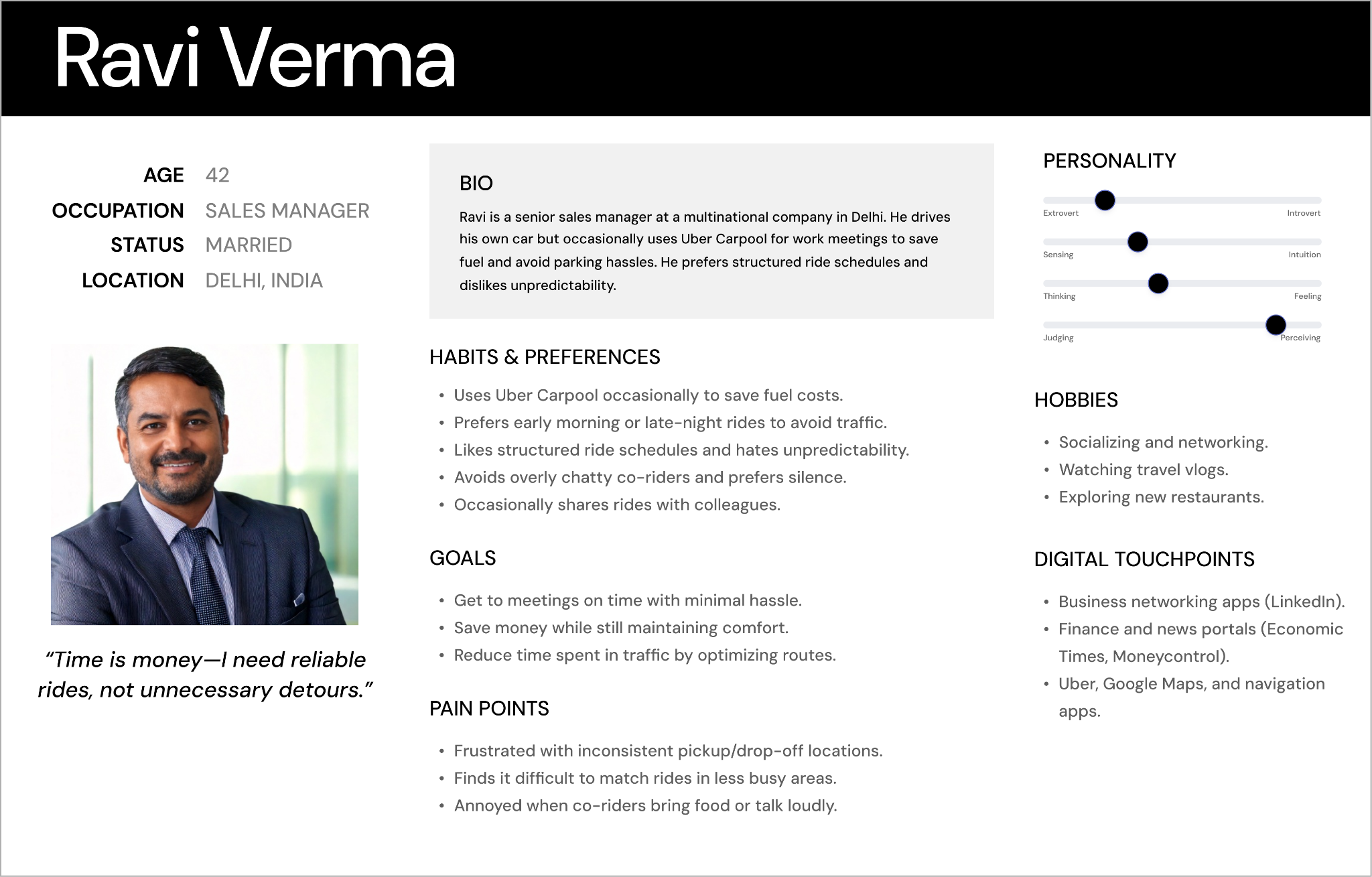 Uber Carpooling Personas